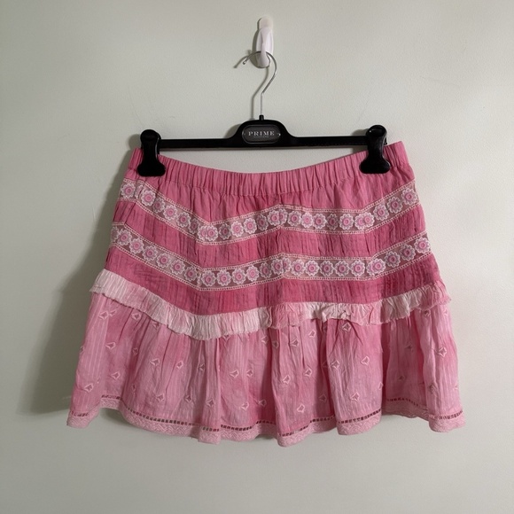 NWT LoveShackFancy Felice Skirt Pink Zinnia Size X-Large - Picture 6 of 7
